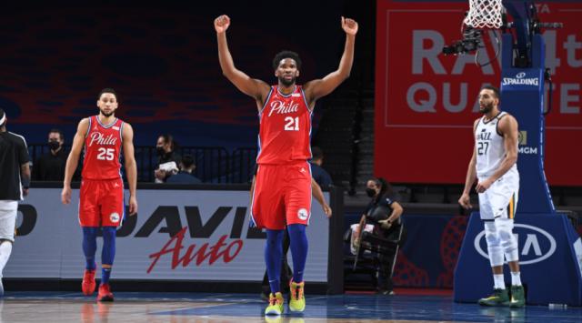 皇冠Crown Sports-40分19篮板+绝平三分 恩比德打爆戈贝尔迈向MVP